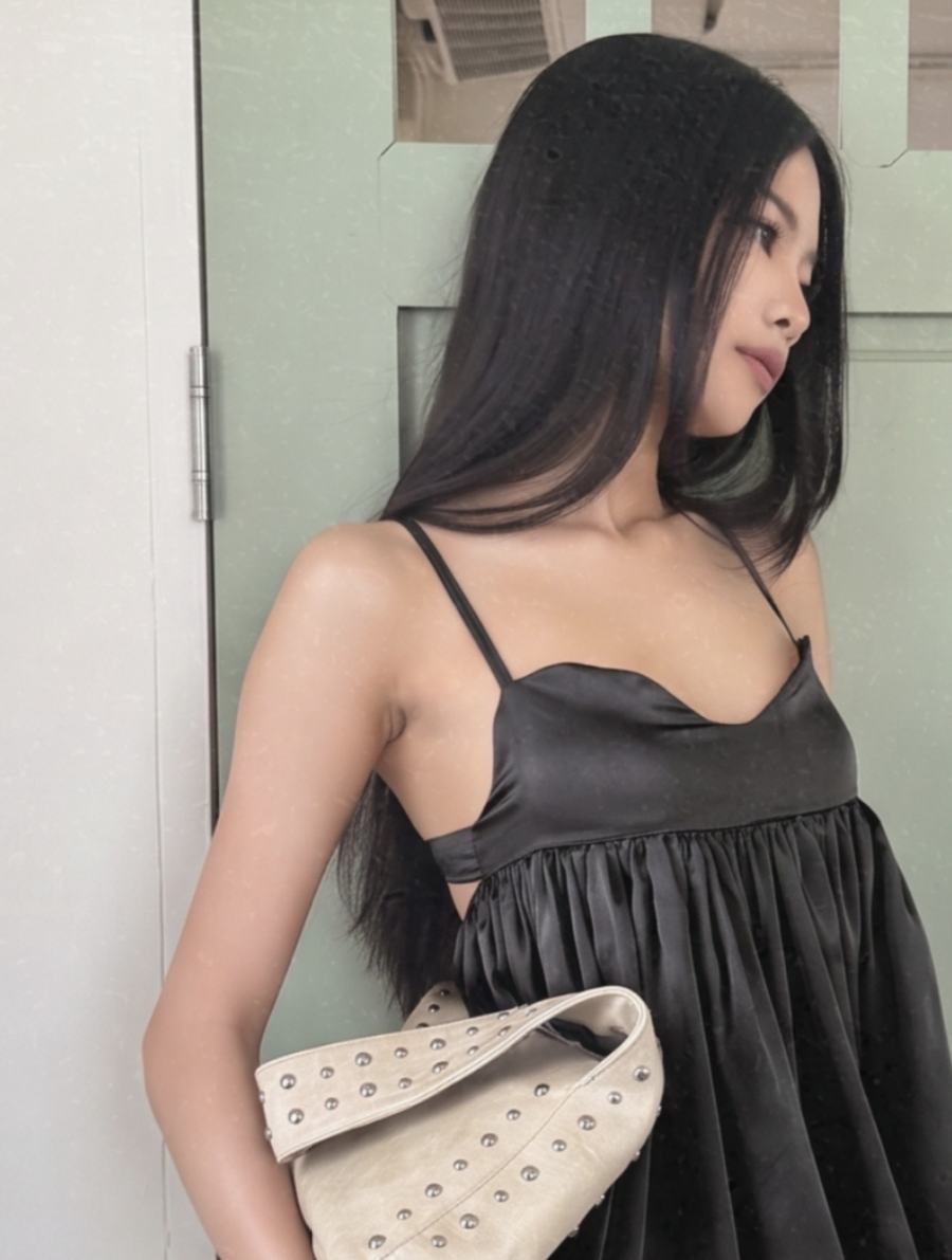 Chloe Satin Top — Black